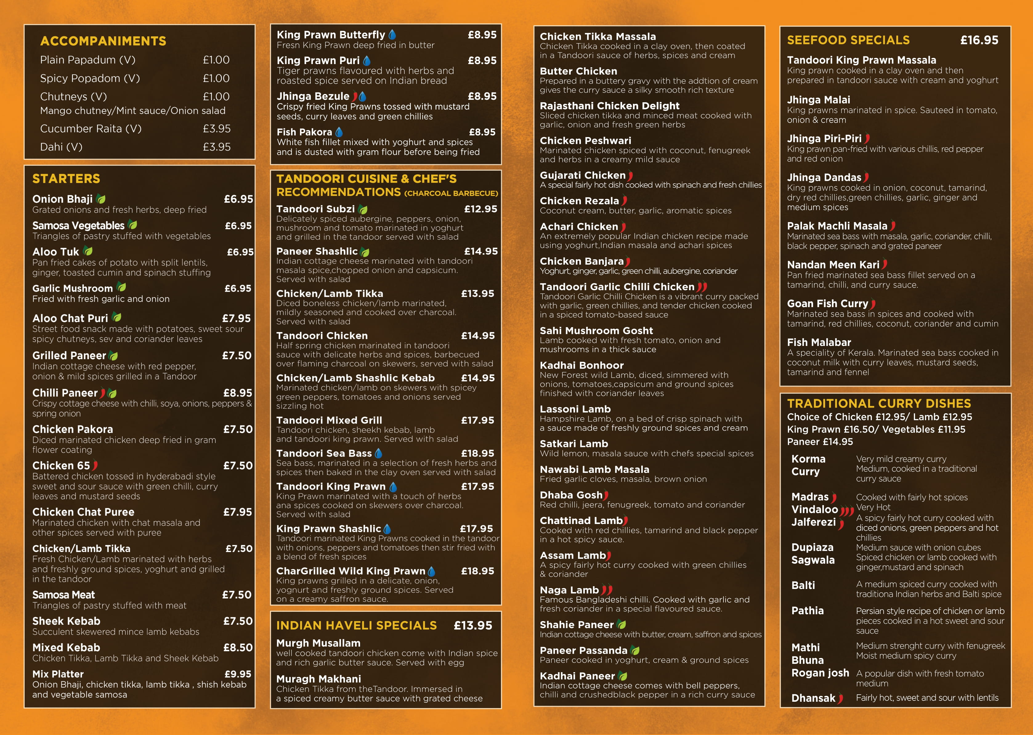 Indian Haveli Dine-in Menu Image